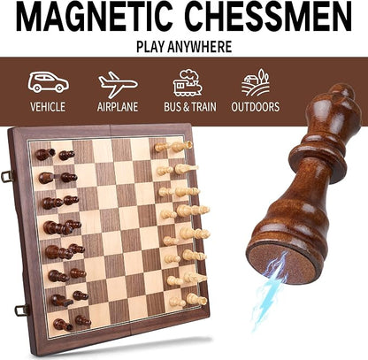 AMEROUS 15'' Magnetic Wooden Chess Set - Image 5