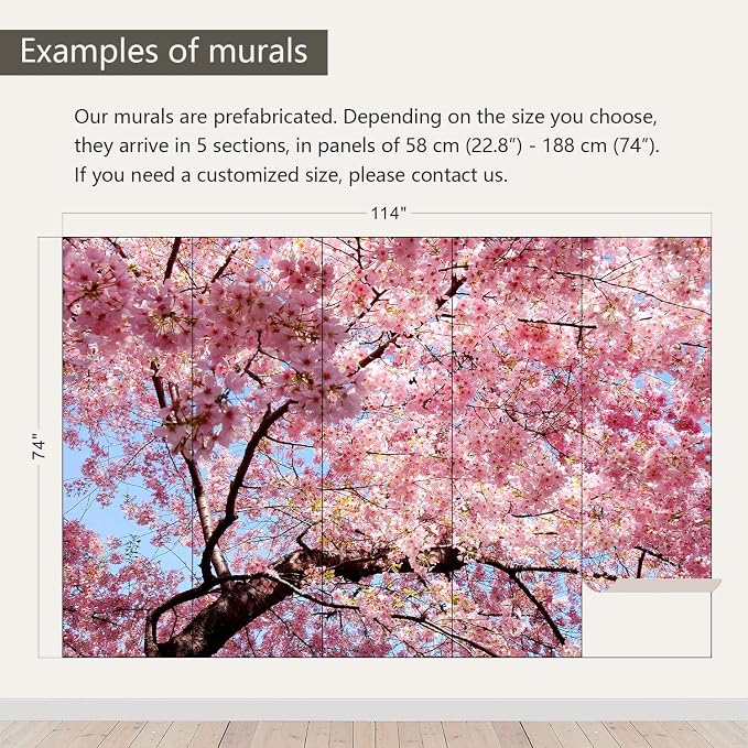 AFZEVEB-Pink Flower Wallpaper Natural Landscape Floral Wall Mural - Image 3