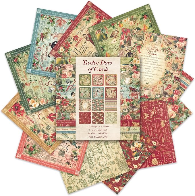 24 Sheets 12 Designs Scrapbook Paper Pad, Scrapbooking DIY Decorative - Image 2
