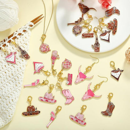 BEEFLYING 16Pcs Cowgirl Stitch Marker Charms - Image 5