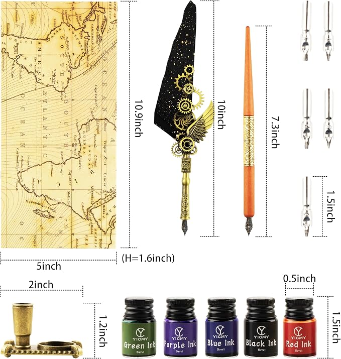 Feather Pen and Ink Set Calligraphy Kit - Image 2