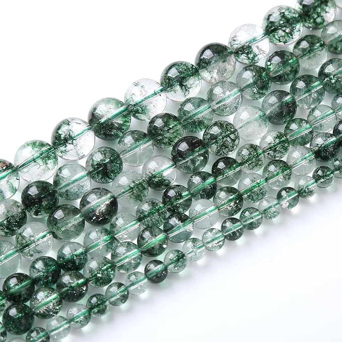60pcs 6mm Natural Green Phantom Ghost Quartz Stone Round Beads - Image 2