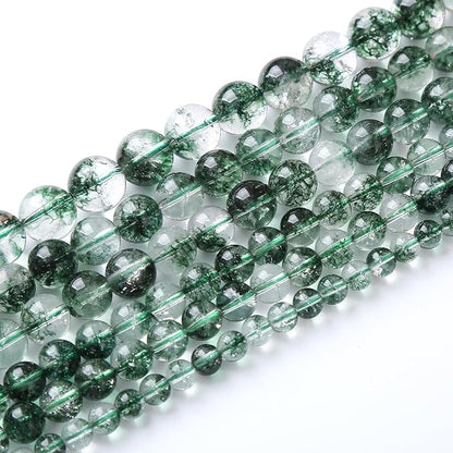 60pcs 6mm Natural Green Phantom Ghost Quartz Stone Round Beads - Image 2