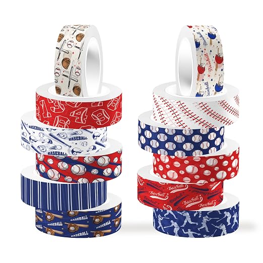 Adirasenotek 12 Rolls Sports Washi Tape, Baseball Washi Tape Decorative Paper by AdirasenotekOfficialFlagship