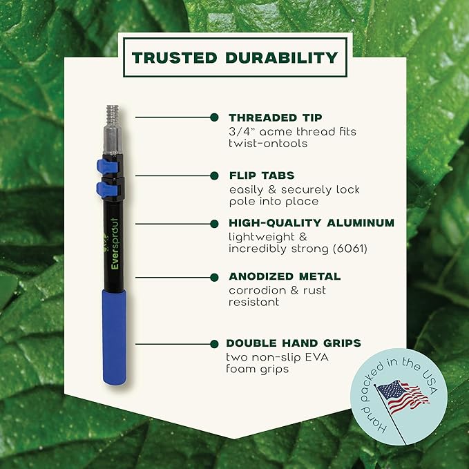 EVERSPROUT Pro Pole, 5-to-12 Foot Heavy Duty Extension Pole, Lightweight - Image 4