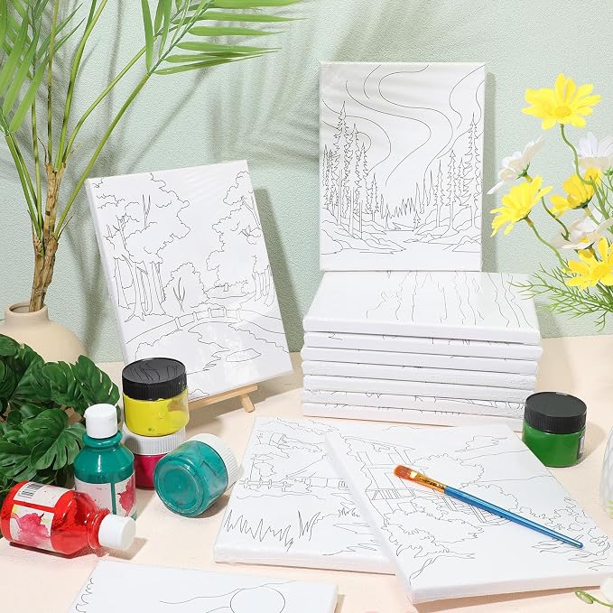 Zhanmai 12 Pack Pre Drawn Canvas - Image 4