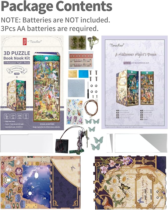 Tonecheer x British Library DIY Book Nook Kit, Shakespeare 3D Wooden Puzzle - Image 7