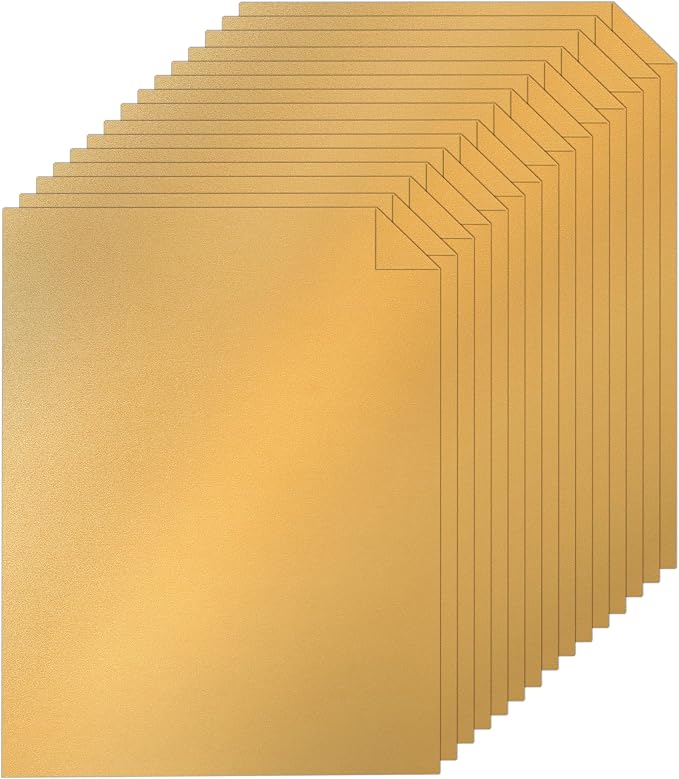 40 Sheets Gold Shimmer Cardstock 8.5 x 11 Certificate Paper, 75lb Craft Paper by Silunkia