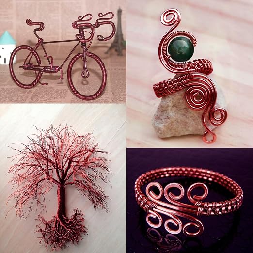 Aluminum Craft Wire, 32.8 Feet 3.0 mm/ 8 Gauge Red Bendable Soft Metal Aluminum - Image 3