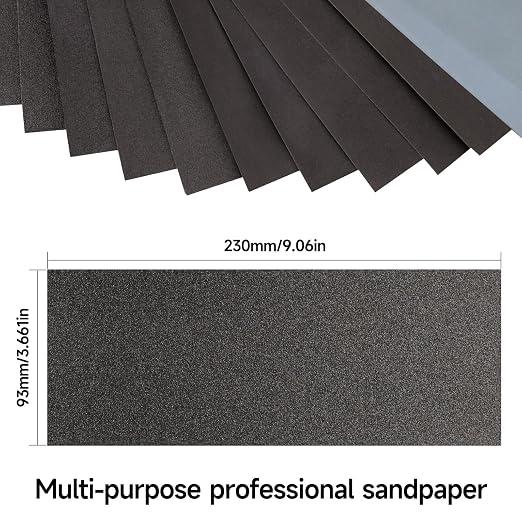 Sandpaper 400 Grit, Wet Dry Sanding Sheets 9 x 3.6 Inch - Image 2