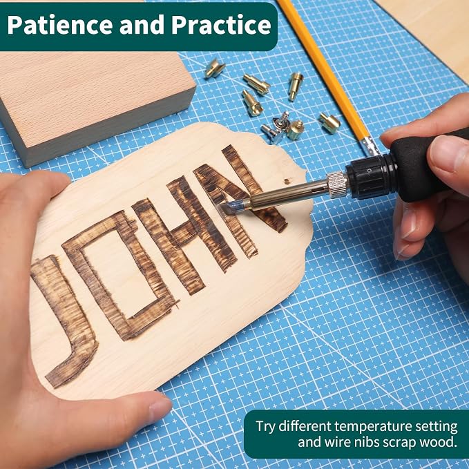 YIHUA 939D-VII Pyrography Tool Wood Burning Pen Kit Station 2-in-1 Solid-Point - Image 8