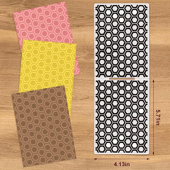 Threetols 3-D Textured Impressions Embossing Folder, Honeycomb Background - Image 2