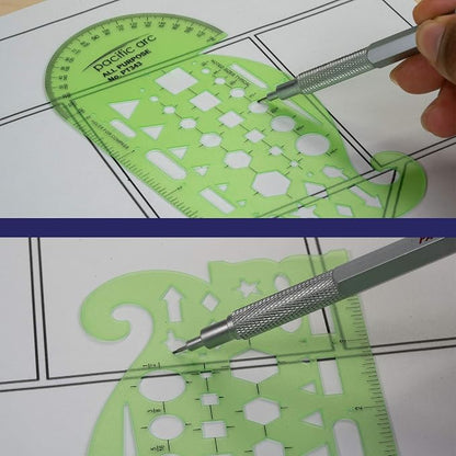 Pacific Arc All Purpose Template Guide, Featuring A Protractor, 4 Inch Ruler - Image 5