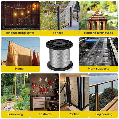 316 Stainless Steel Cable, 200FT 1/32IN Wire Rope 7 * 7 Strand - Image 2