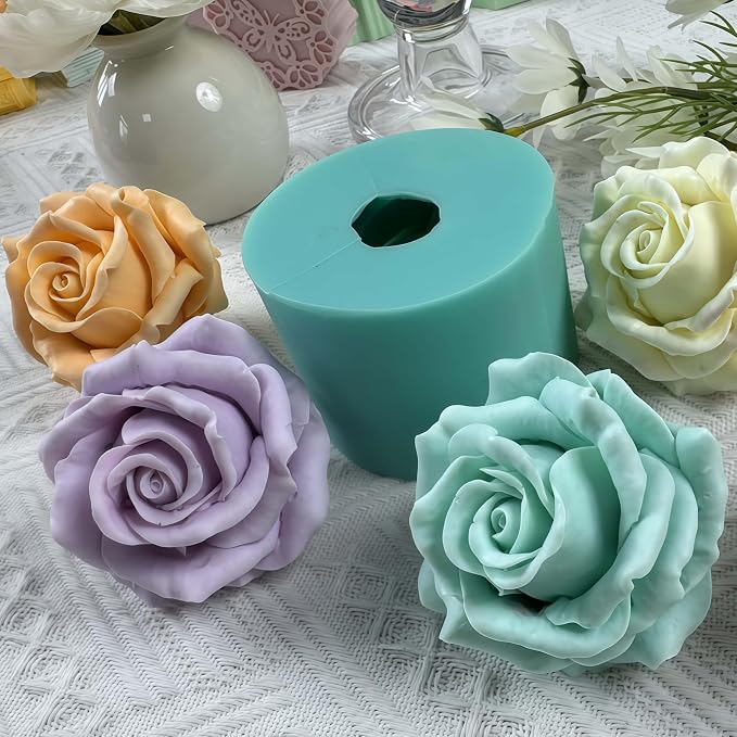 3D Rose Flower Silicone Mold Resin Epoxy Flower Molds Decorating Crafts Candle - Image 3