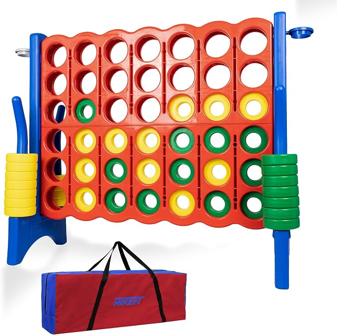 Oversized 4 in a Row Connect Game+Waterproof Carry Bag, Included-4 ft X 3.5 ft by N1keft