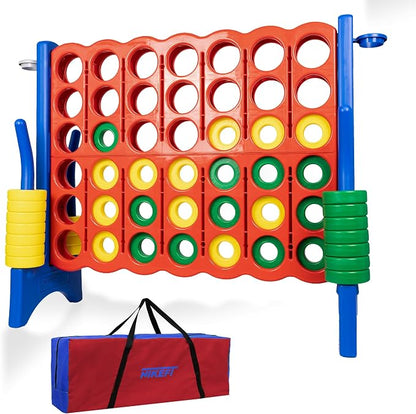 Oversized 4 in a Row Connect Game+Waterproof Carry Bag, Included-4 ft X 3.5 ft by N1keft