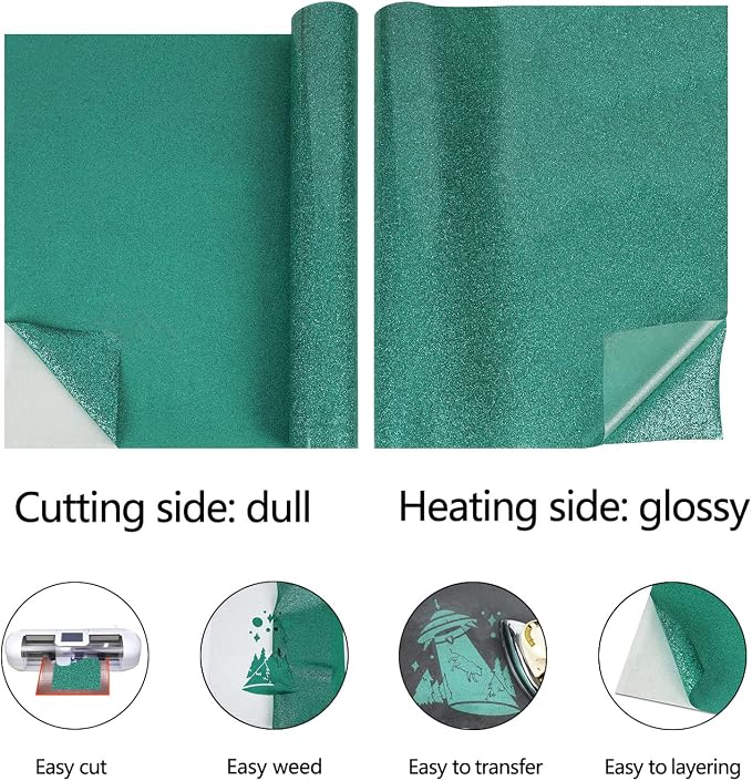 guangyintong HTV Glitter Green Roll - Image 5