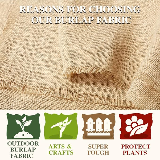 Burlap Fabric Roll, Table Runner, Landscaping, Plants & Tree Covering - Image 2