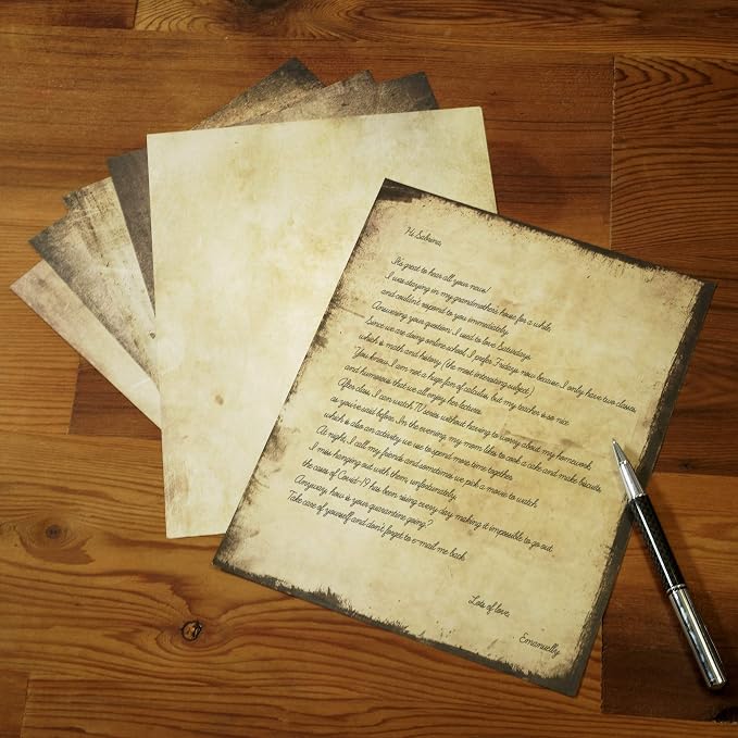Vintage Paper, 60-Sheets Antique Paper, Letter Size, 8.5 x 11 Inches, 6 Double - Image 2