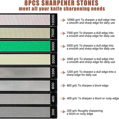 RUIXIN PRO 8 Pcs Diamond Knife Sharpening Stones - Image 3