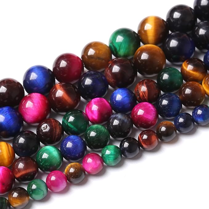 60pcs 6mm AAA Natural Colorful Tiger Eye Stone Beads Gemstone Round Spacer - Image 3