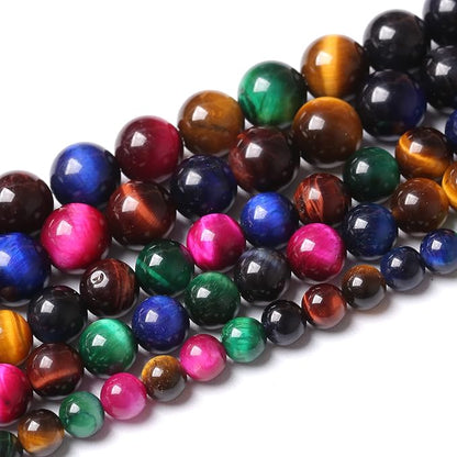 60pcs 6mm AAA Natural Colorful Tiger Eye Stone Beads Gemstone Round Spacer - Image 3