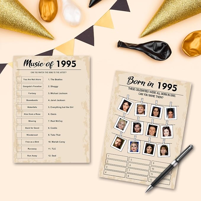 QUPT 30th Birthday Party Games, Born in 1995 Games Bundle, Birthday Party - Image 5