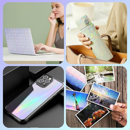 36 Sheets Holographic Laminate Sheets Transparent Holographic Sticker Paper - Image 6