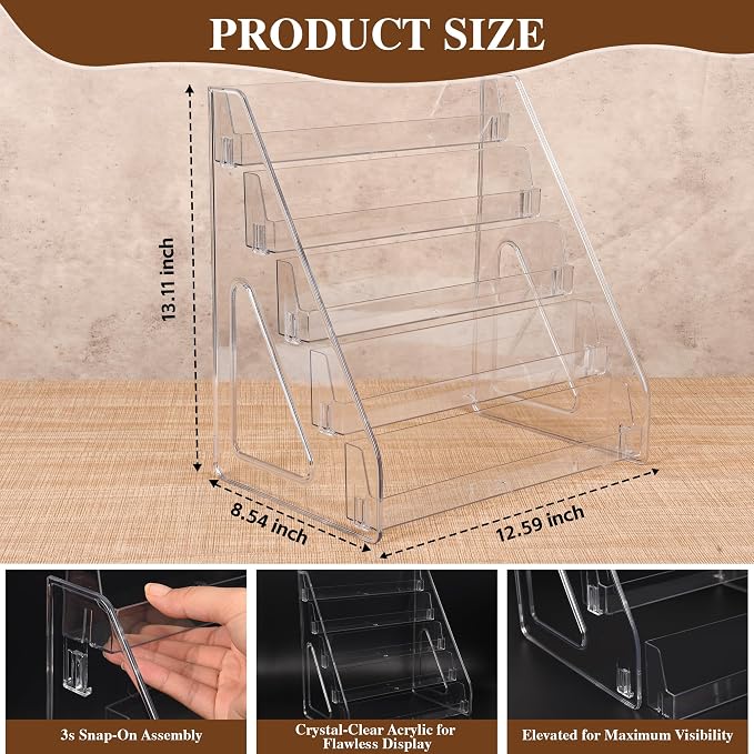 Elevated 5 Tier Clear Acrylic Card Display Stand - Image 2
