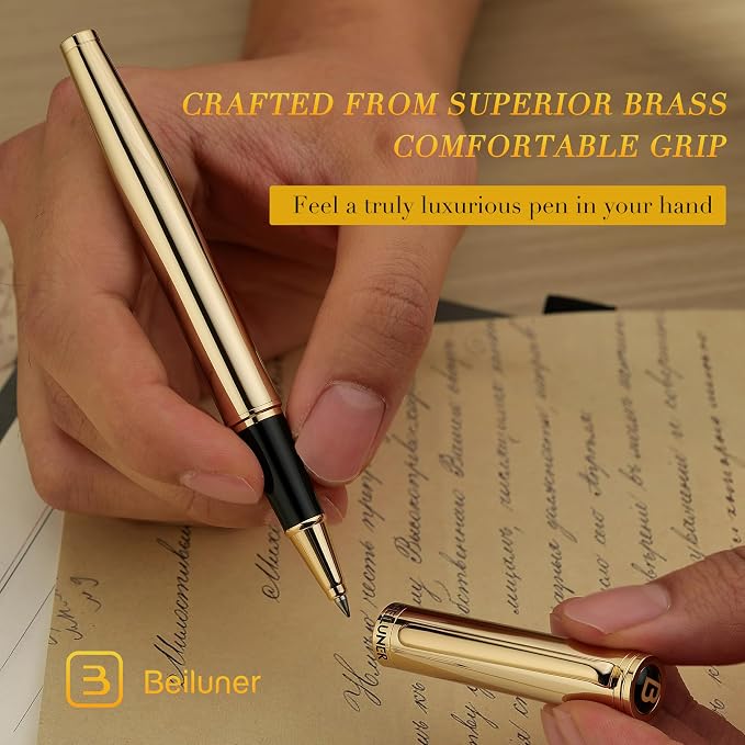 BEILUNER Luxury Gold Rollerball Pen, Stunning Pens - Image 4