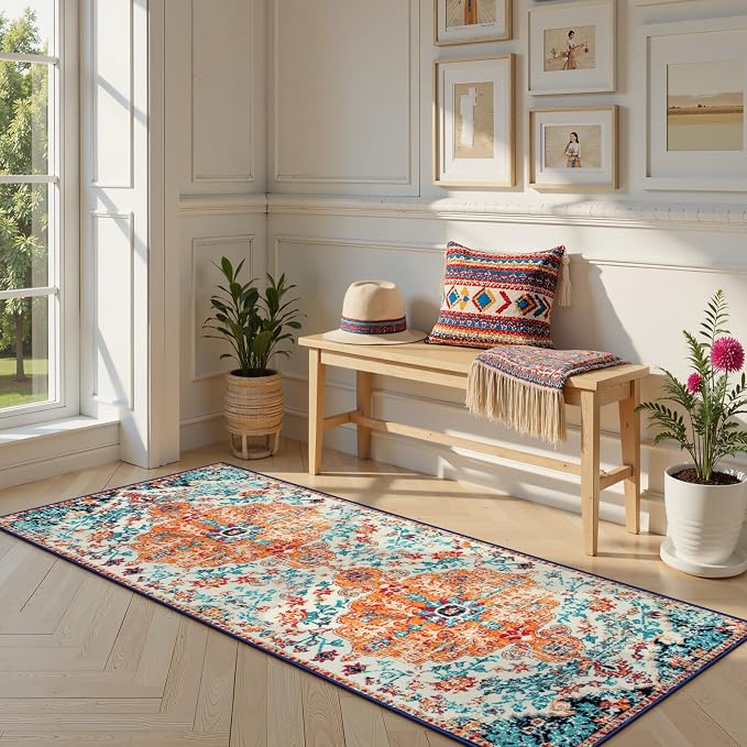 Lahome Bohemian Floral Medallion Runner Rug - Image 3