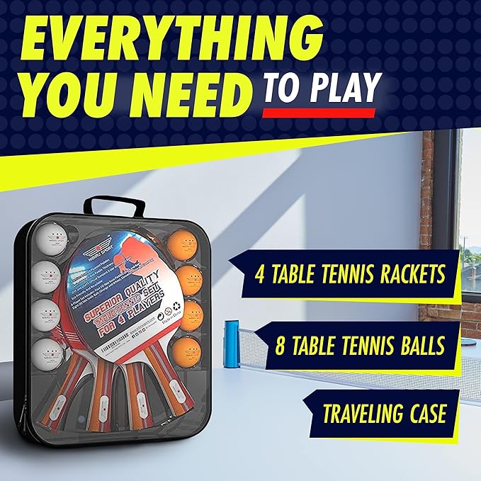 NIBIRU SPORT Professional Ping Pong Paddle Sets, 2 Paddle or 4 Paddle Table - Image 6