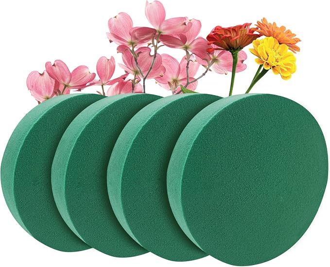 Prashent 4 Pcs Round Floral Foam Blocks by Prashent