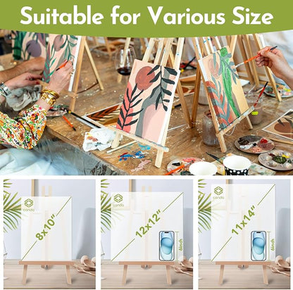 Conda 2 Pack 17 Inch Wooden Tabletop Easel Stand, A-Frame Art Painting Easel - Image 4