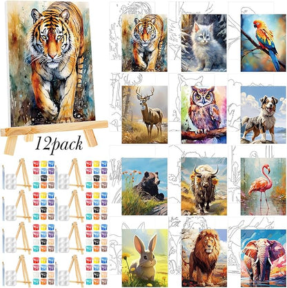 Zhanmai 12 Pack Pre Drawn Canvas by Zhanmai