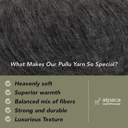 Pullu - Baby Alpaca Merino Wool Yarn Set of 3 Skeins Worsted Weight - Sourced - Image 2