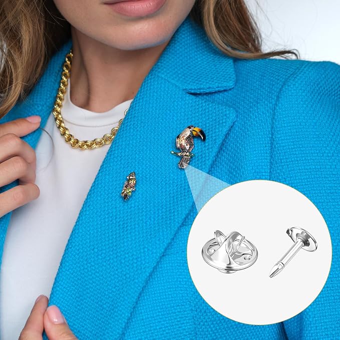 150 Sets Pin Backs Replacement Lapel Butterfly Clutch Pin Silver Butterfly Tie - Image 5