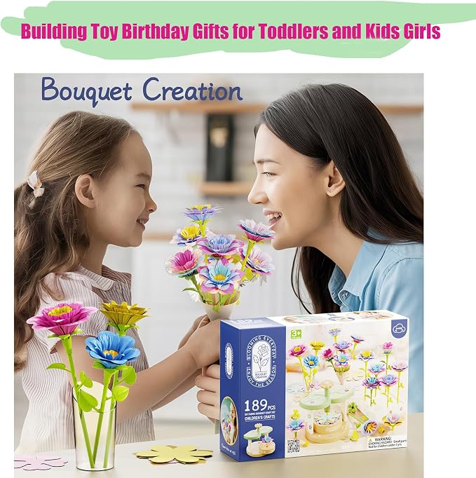 Toys for Girls 3 4 5 6 7 8 9 10 Years Old, Fabric Flower Bouquets for Girls - Image 7