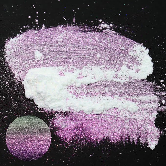 Matio Chameleon Mica Powder, 1.06oz/ 30g Rose Fairy White Chrome Powder - Image 2