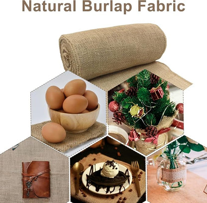 10" Wide Natural Burlap Fabric Roll - Image 7