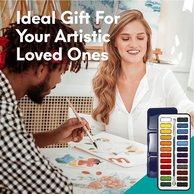 MozArt Supplies Watercolor Paint Essentials Set - Image 8