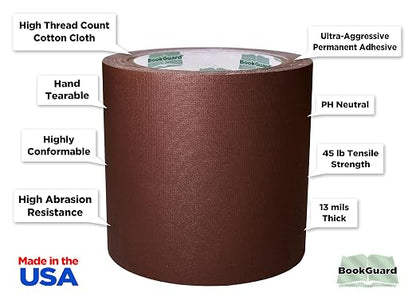 BookGuard 4 inch Premium Bookbinding Repair Cloth Tape, 15 Yard Roll - Image 2
