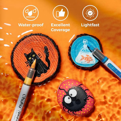 Ohuhu Acrylic Paint Markers Direct Liquid: 48 Pack Flexible Brush Tip Acrylic - Image 9