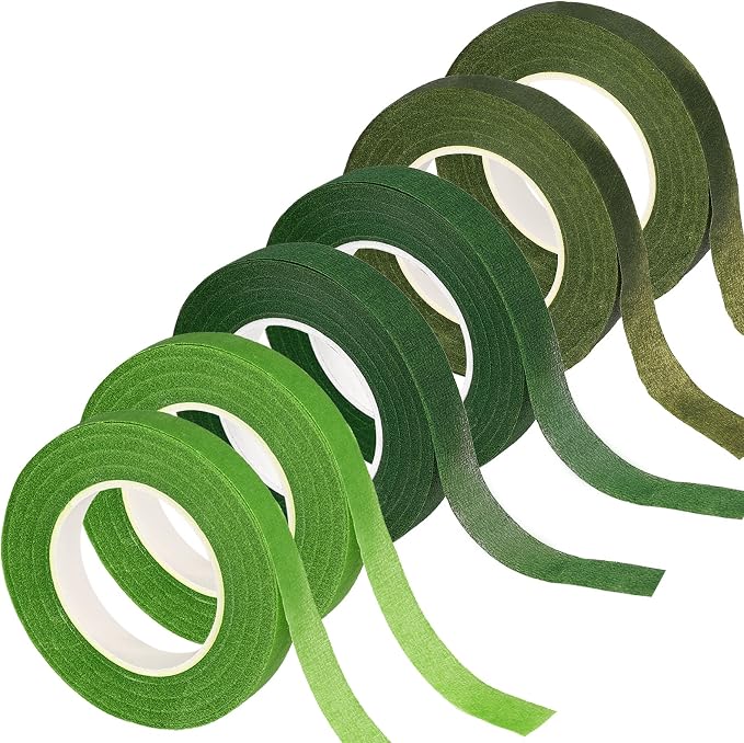 6 Rolls Floral Tape, 1/2" by 180Yard Green Floral Tape by SOCNITC