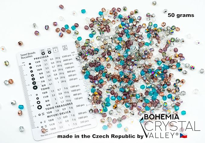 1.76oz Faceted Fire Polished Round Glass Beads 4mm, Czech Republic Bohemian - Image 2