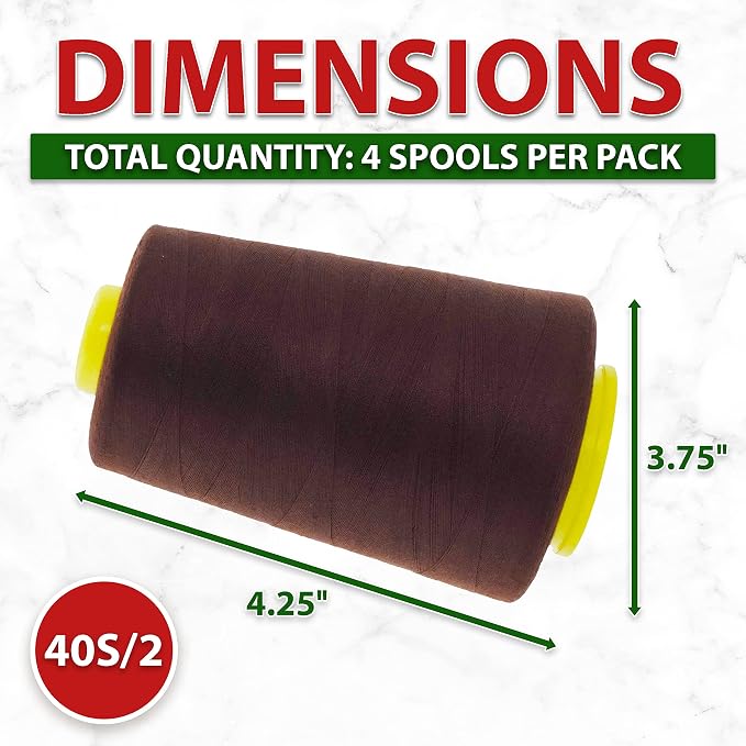 Mandala Crafts 4 Pack of Serger Threads Cones Spools - Image 4