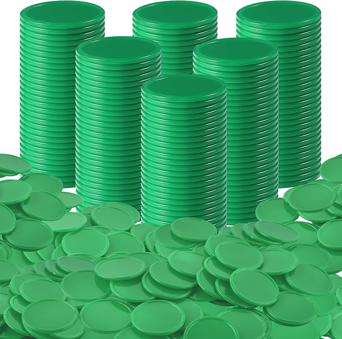 Coopay 600 Pieces Plastic Poker Chips Learning Counters Disks Bingo Chip by Coopay