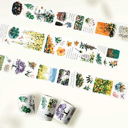 WT Spring Oasis Washi Tape Sticker Set, 3 Rolls, Original Designs, by WTwashitapes