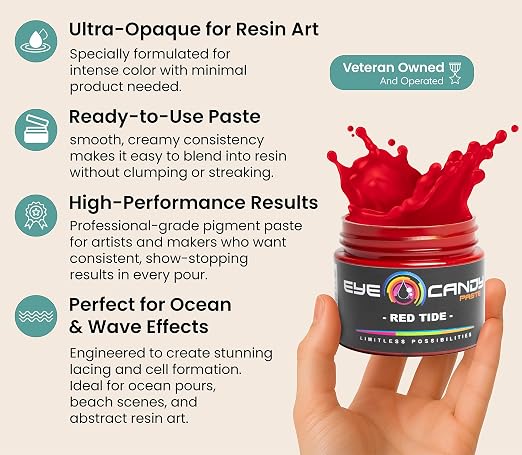 Eye Candy Red Pigment Paste Red Tide | Epoxy, Resin Art Paste | Highly - Image 3